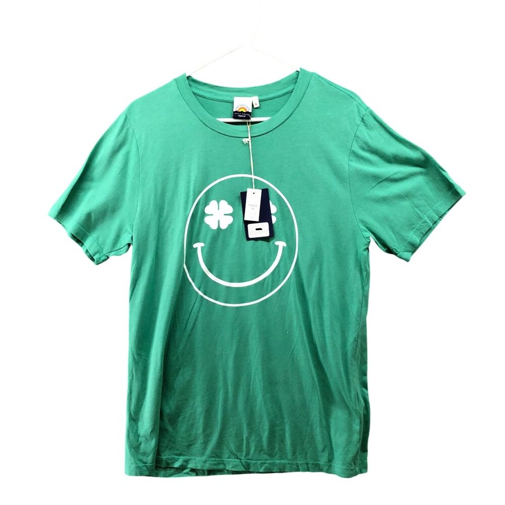 NWT Boathouse Apparel T Shirt Mens S‎ Green Lucky Smiley Face St. Patrick's Day